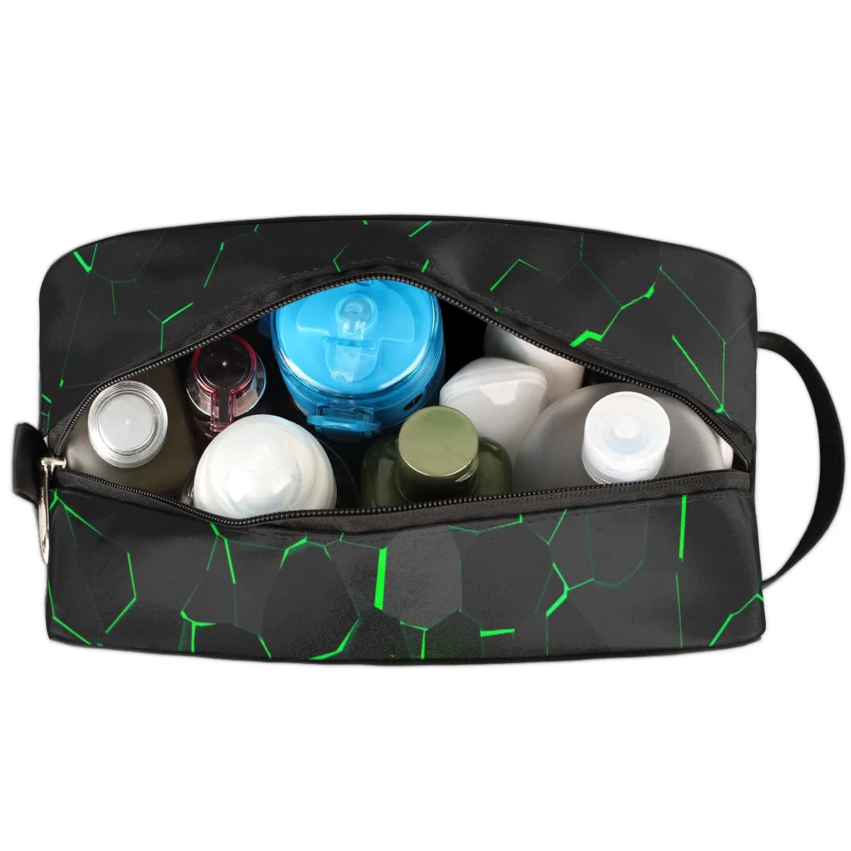 Neceser de viaje para niños y niños, kit impermeable para colgar para hombres, funda de transporte Cool Switch compatible con Nintendo Switch y consola OLED New Switch, verde (Green Football),