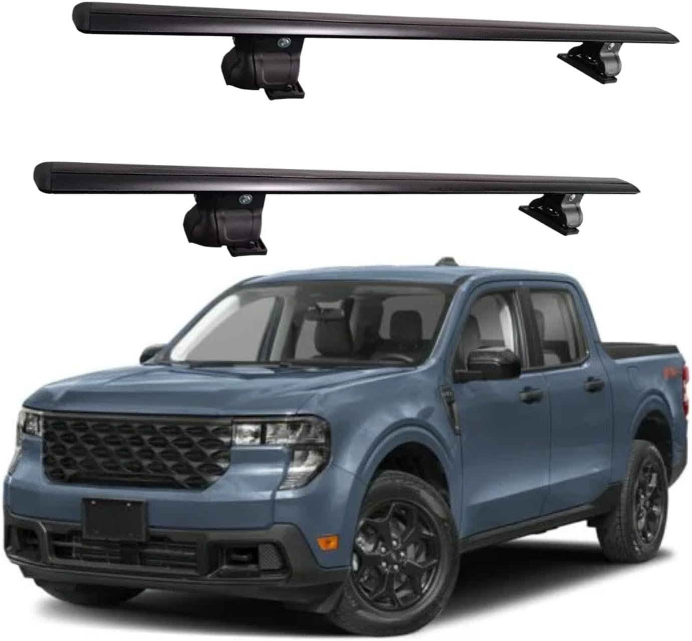 2PCS Crossbar Cross Bars Fits for Ford Maverick 2022-2026 Roof Rack Rail Carrier Lockable Luggage Carrier Aluminum Black