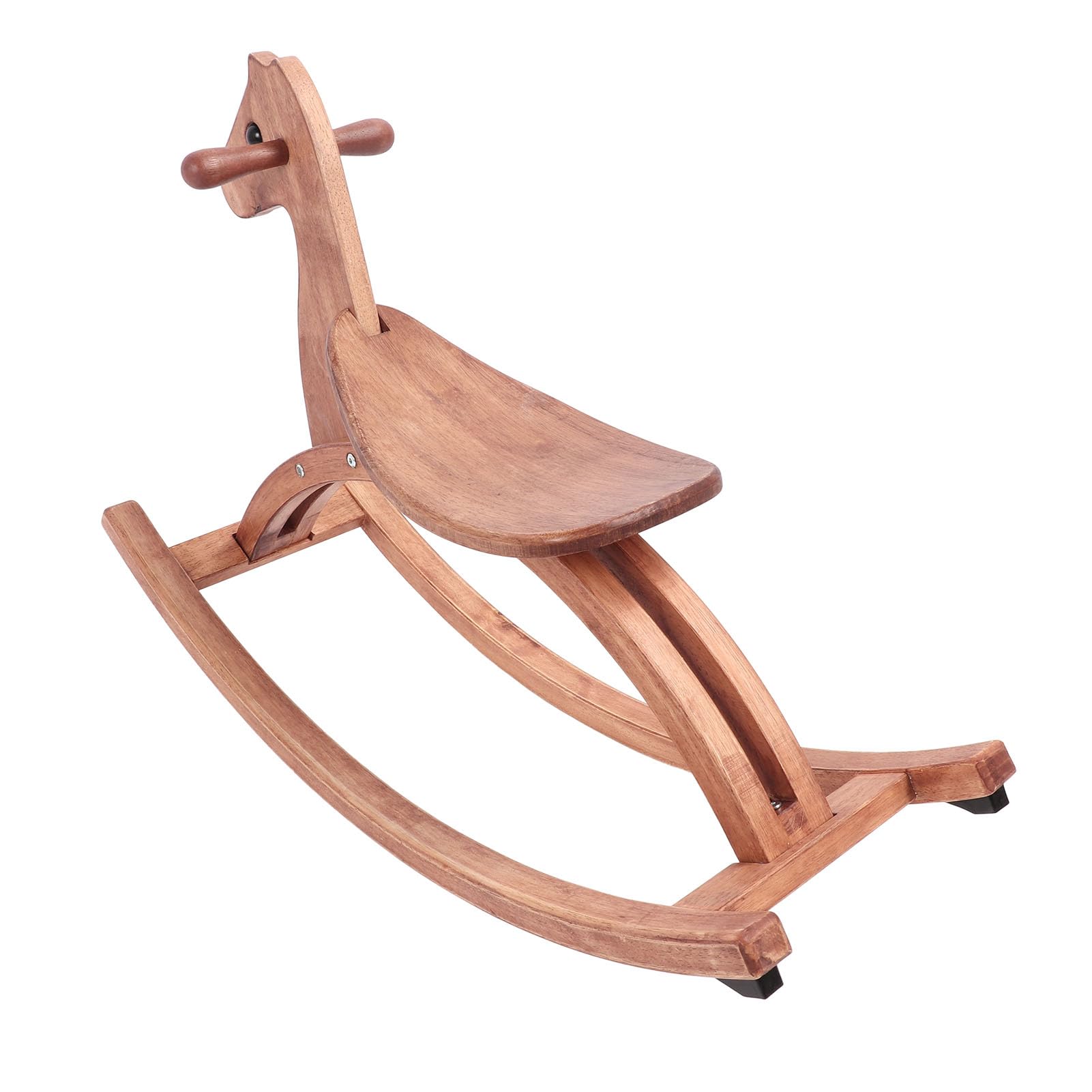 Caballo Mecedora, Paseo de Madera en Silla de Caballo Mecedora de Juguete para Interacción de Entretenimiento Diario (Color Madera de Nogal)