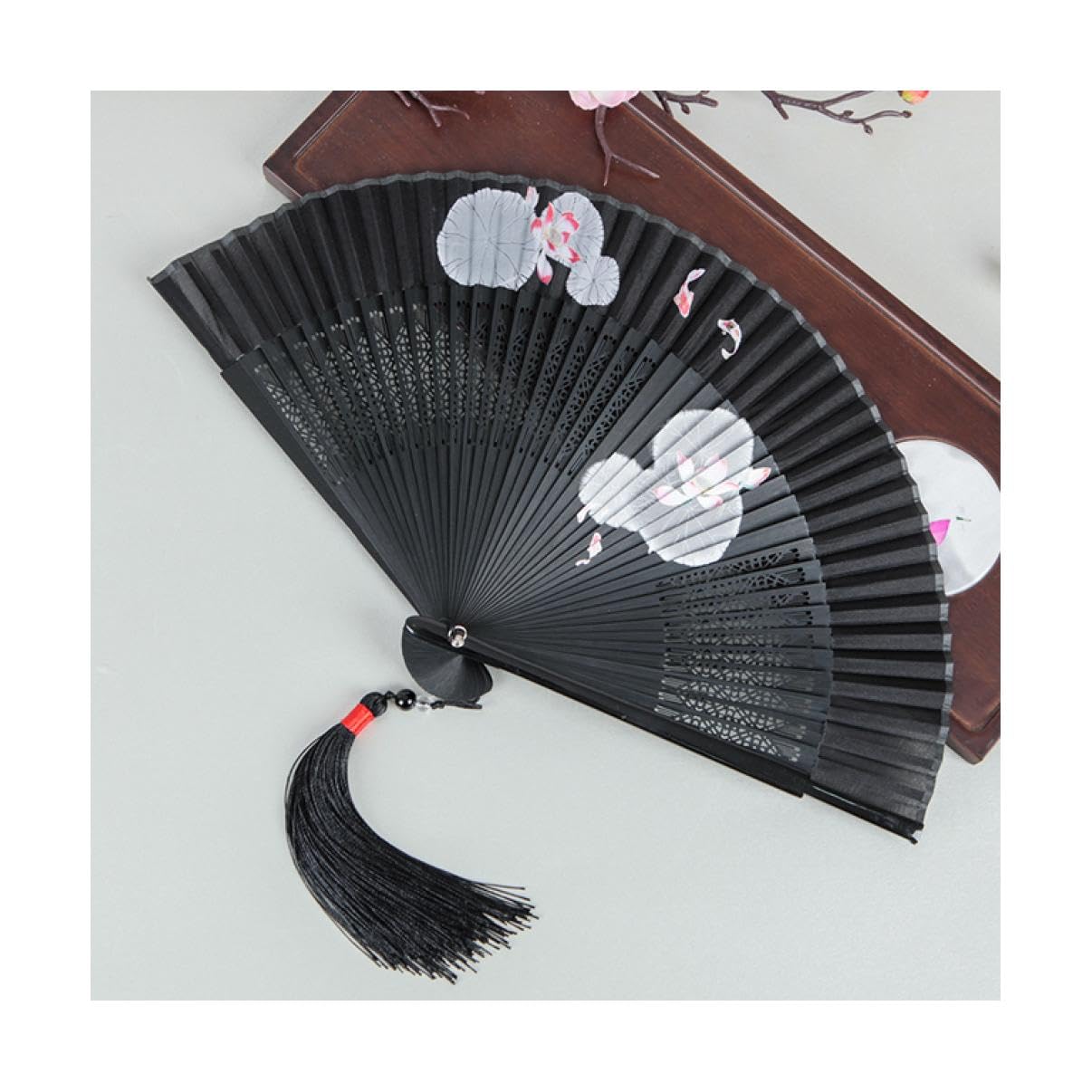 METTEOR Folding Fan Folding Fan Japanese Woman Portable Fan Ventilatore Chinese Hanfu Classical Photography Props Tea Pot