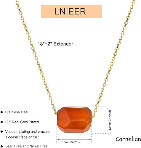 Miniatura 2 de Collar de cristal curativo de cornalina natural, collar de ansiedad terrosa y curación