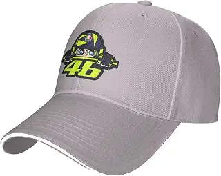 バレンティーノ・ロッシvr46 キャップ 野球帽 スポーツ帽子 ベースボールキャップ 調節可能 通気性 紫外線対策 小顔効果 男女兼用 Gray
