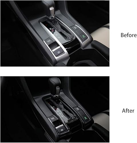 Miniatura 7 de Thenice Para caja de engranajes de plástico ABS Civic de 10 generación CVT de cambio automático, calcomanía de decoración para Honda Civic 2021 2020