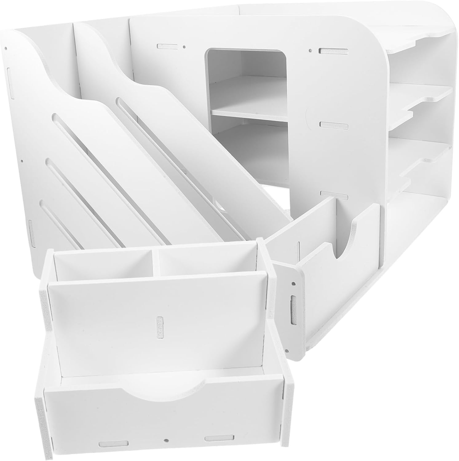 Desktop File Organizer Multi-Tiered Detachable Paper Management Rack for Office Home School Easy Assembly Document Holder for Efficient Workspace Storage