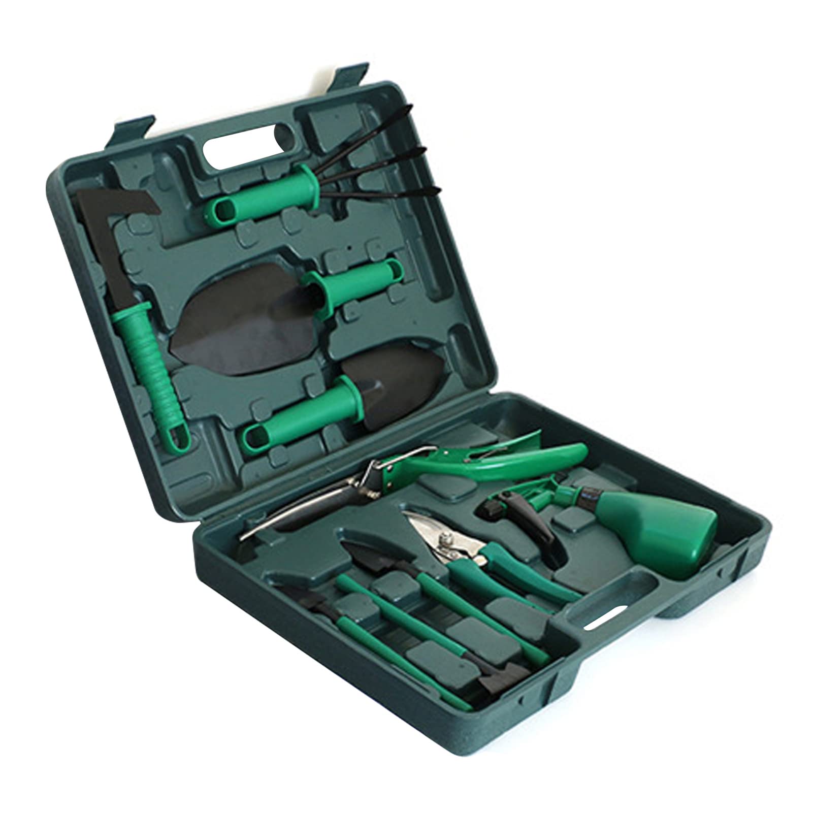 Herramientas Jardinería Herramientas Manuales Jardinería 10 Piezas, Kit Pala Poda Plantas en Maceta Juego Deshierbe para Plantar en el Jardín(Juego de 10 Piezas de jardinería Verde.)