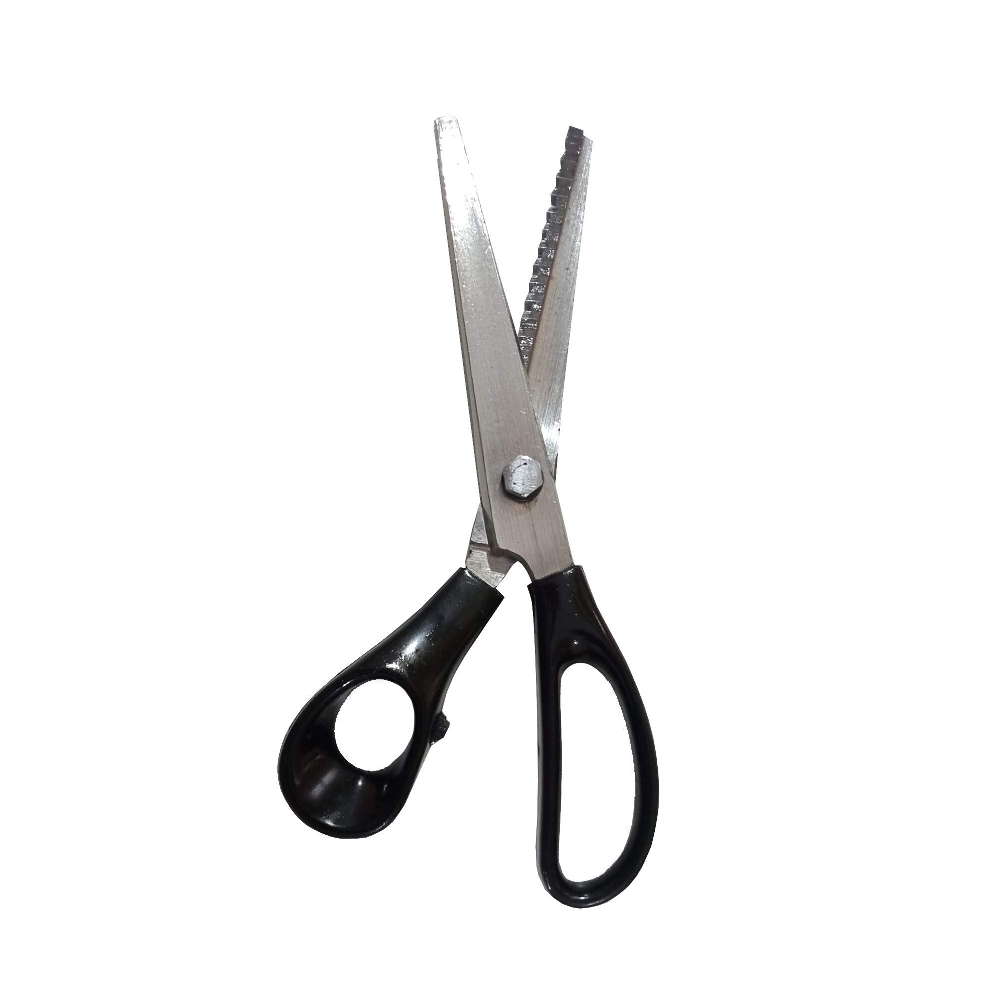 Jioo Organics Zig Zag Scissor for Cloth Cutting & Tailoring | Professional Pinking Shears | Mild Steel, Ultra-Sharp | Ergonomic Grips | Ideal for Paper, Photos & Crafts (9 inches) 1