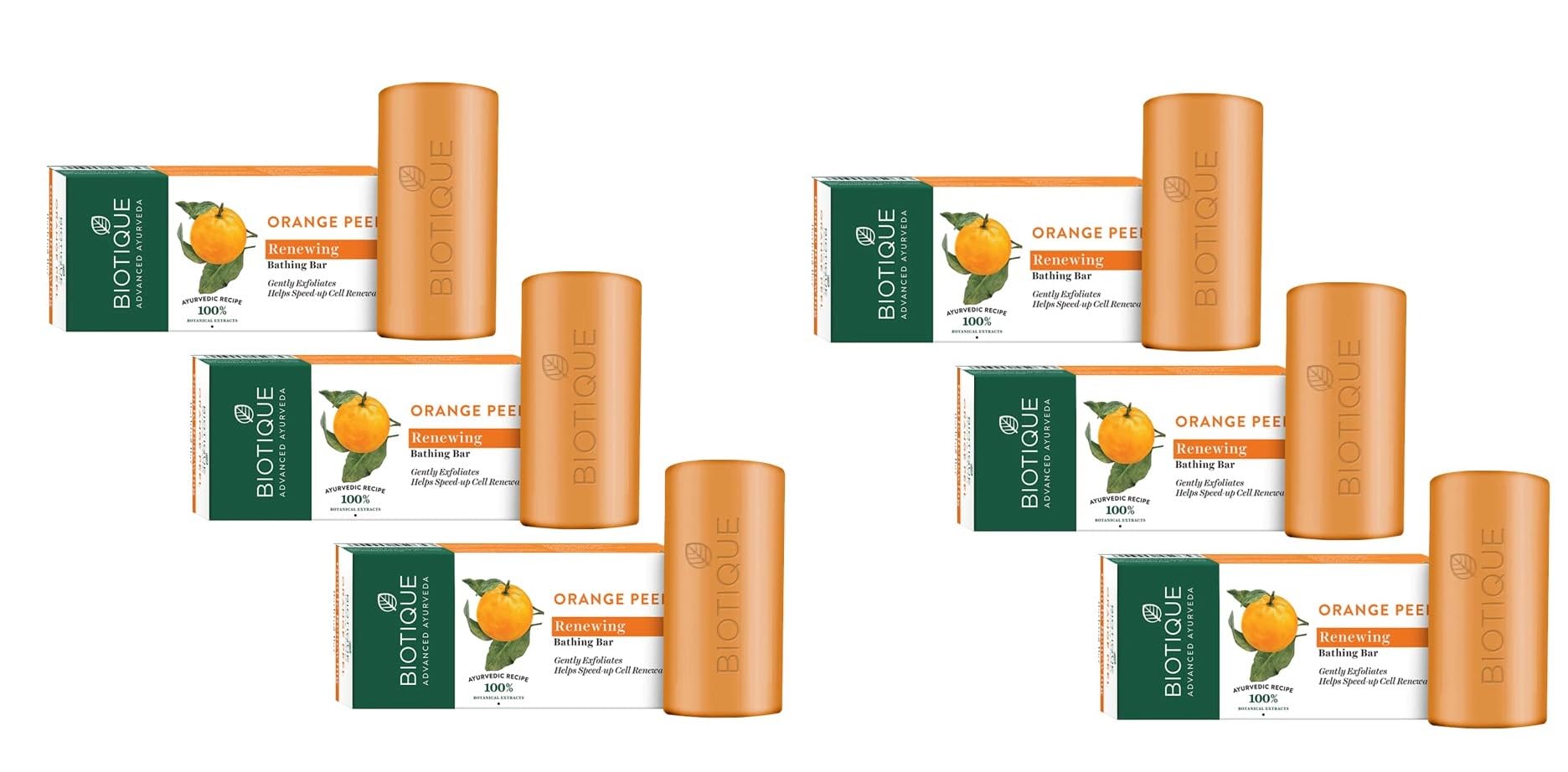 Biotique BIO ORANGE PEEL SOAP REVITALIZING BODY SOAP (150GM) - 6 Pieces