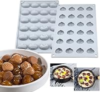 Vista 3 de mostsom Molde de chocolate mini castaño, moldes de silicona, jalea pequeña, pasteles, dulces, moldes de fondant (castaña K)