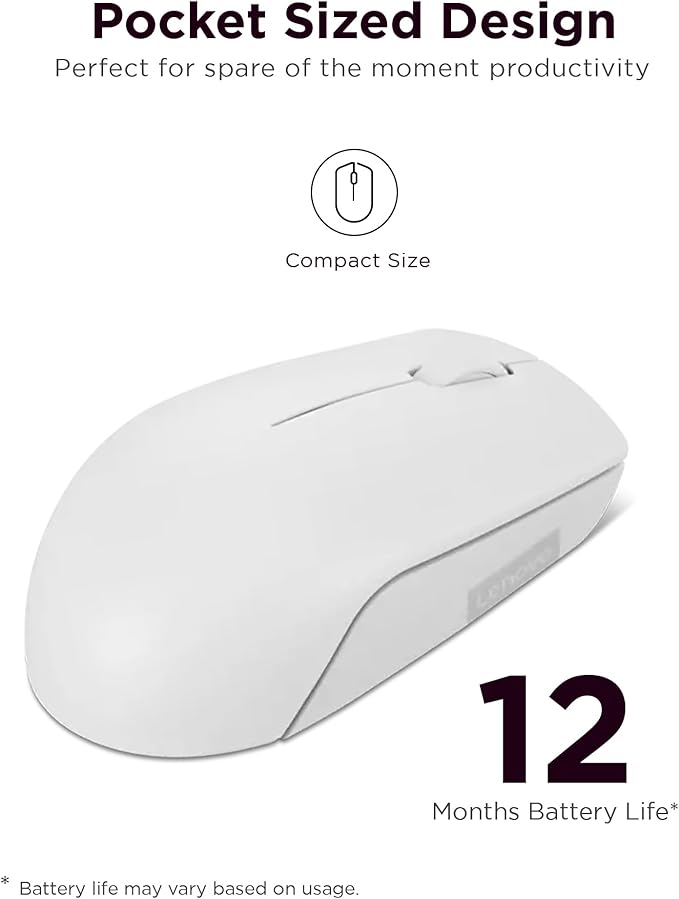 Mouse sem fio compacto Lenovo 300