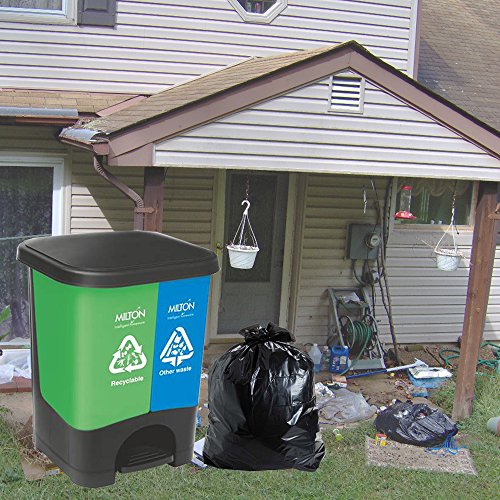 Image of Milton Twin Bin Dry and Wet Plastic Waste Dustbin, 35 litres