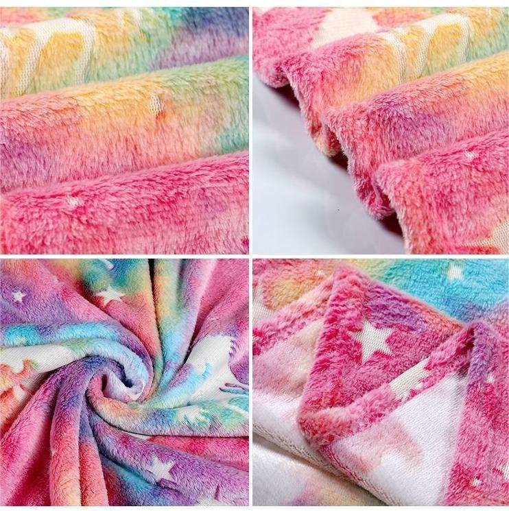 Kitish Glow in The Dark Unicorn Blanket for Kids Soft Flannel Fleece Throw Gift 60 x 50-inch - Image 3