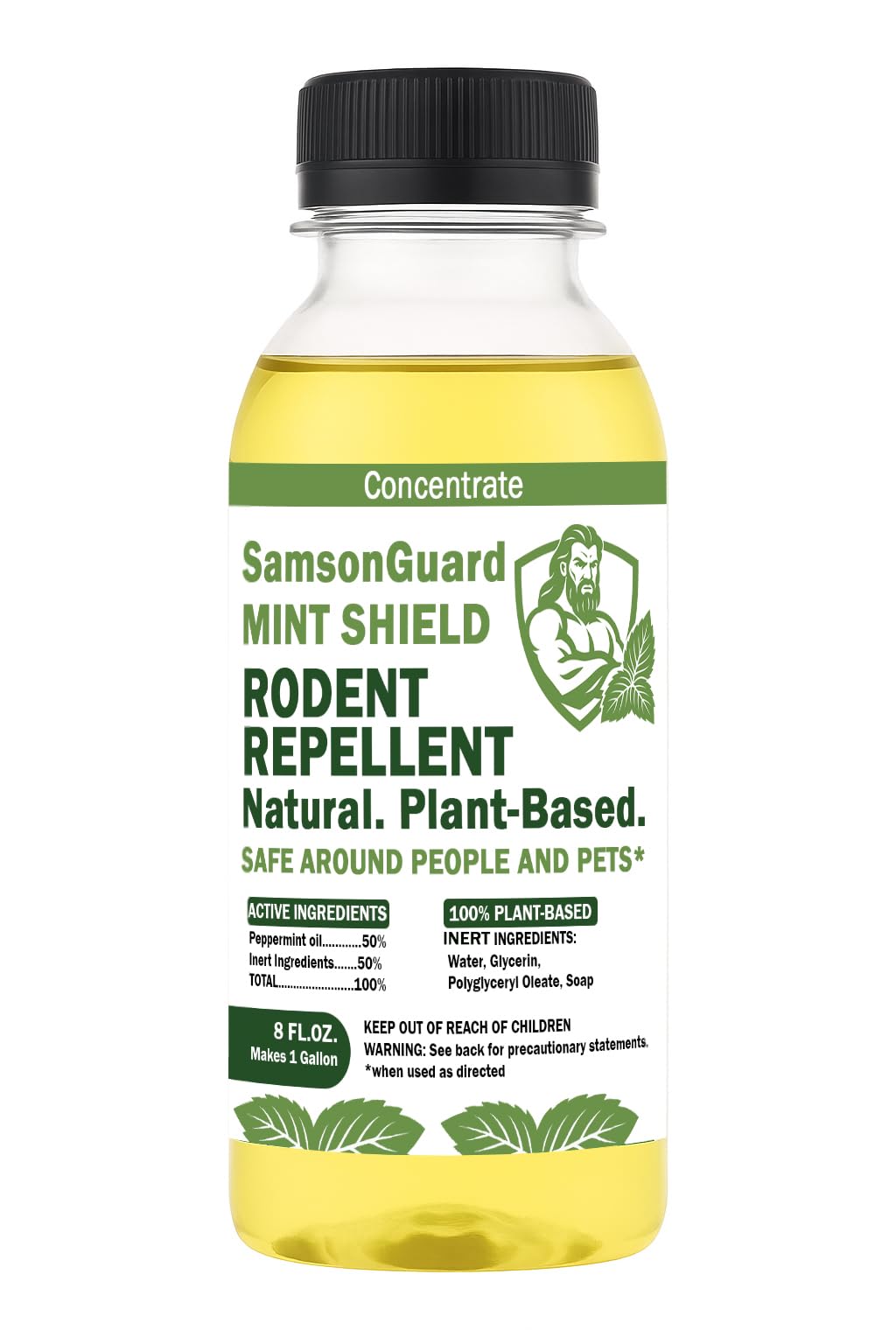Mint Shield – Plant-Based Rodent Repellent Concentrate – Natural Peppermint Oil Spray for Mice, Rats – Makes 1 Gallon – Indoor &amp; Outdoor Use