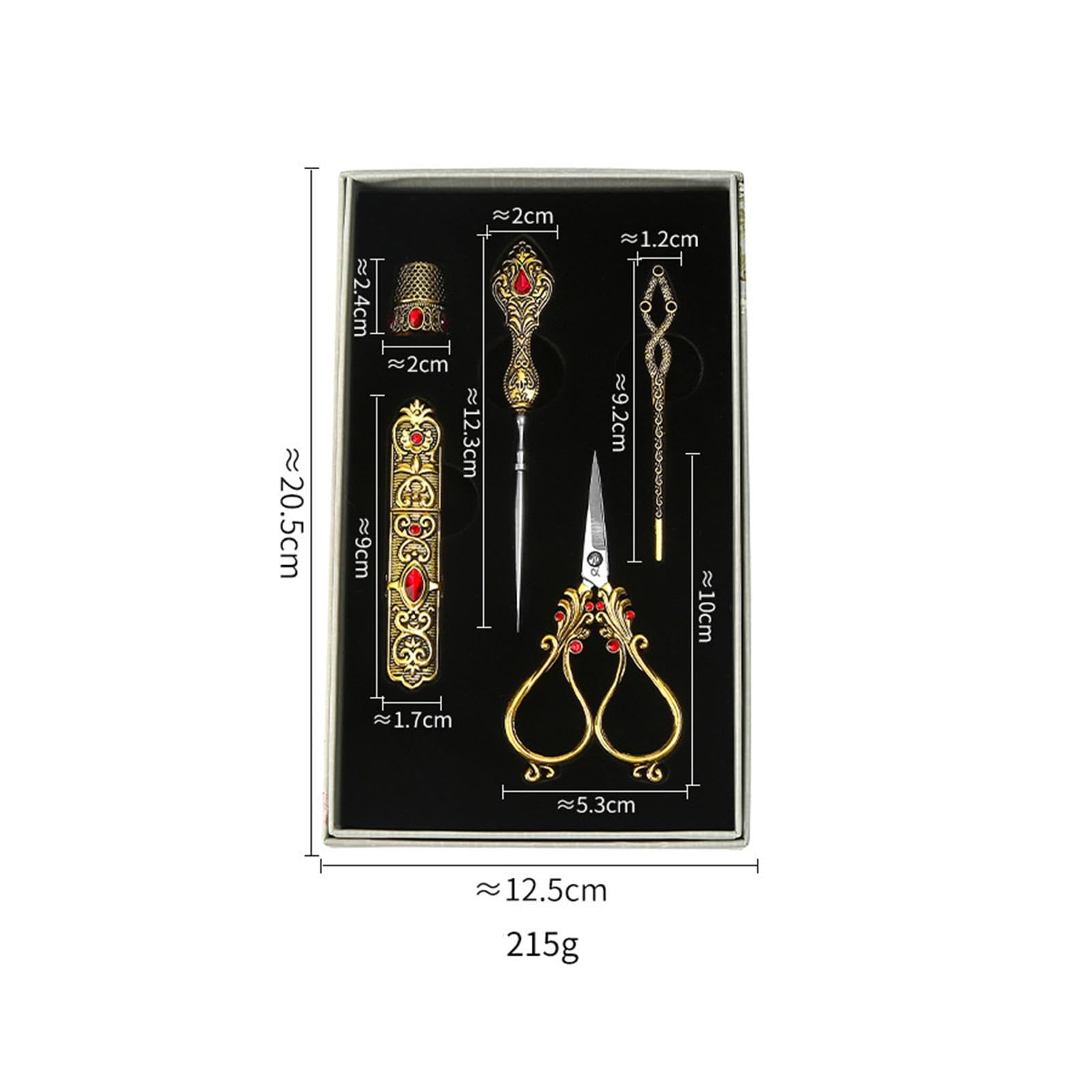 Stickset, Nähset, Nähzubehör für Damen, Stickset, Schneiderschere, Nähscheren Set für, Gold