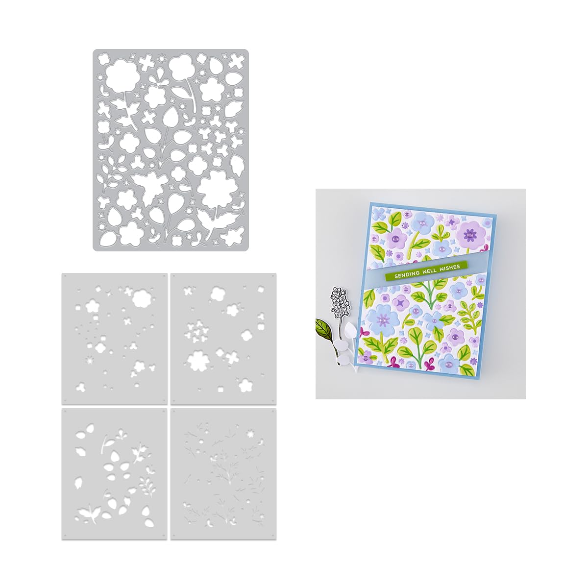 Hero Arts Metal Meadow Blooms Die & Stencil Bundle
