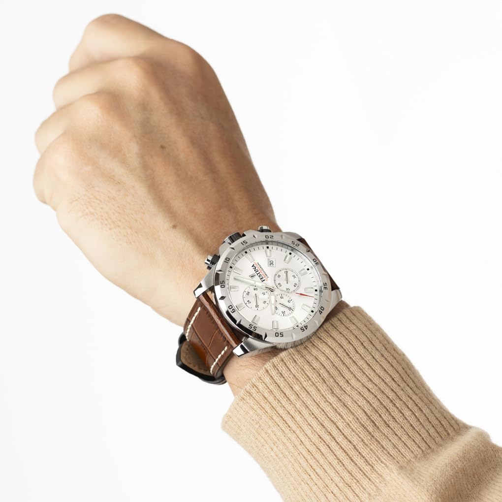 Festina Orologio Uomo Analogico in Pelle Marrone F20692/1 | Movimento al Quarzo, Cronografo, Calendario, Vetro Minerale ad Alta Resistenza