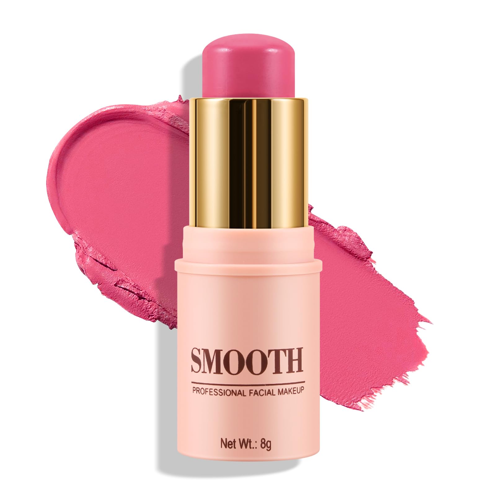 Boobeen Colorete en crema en barra para mejillas, ligero y modulable, colorete multi-facial para mejillas, labios y ojos, delgado colorete en barra para un rubor natural, fácil de difuminar