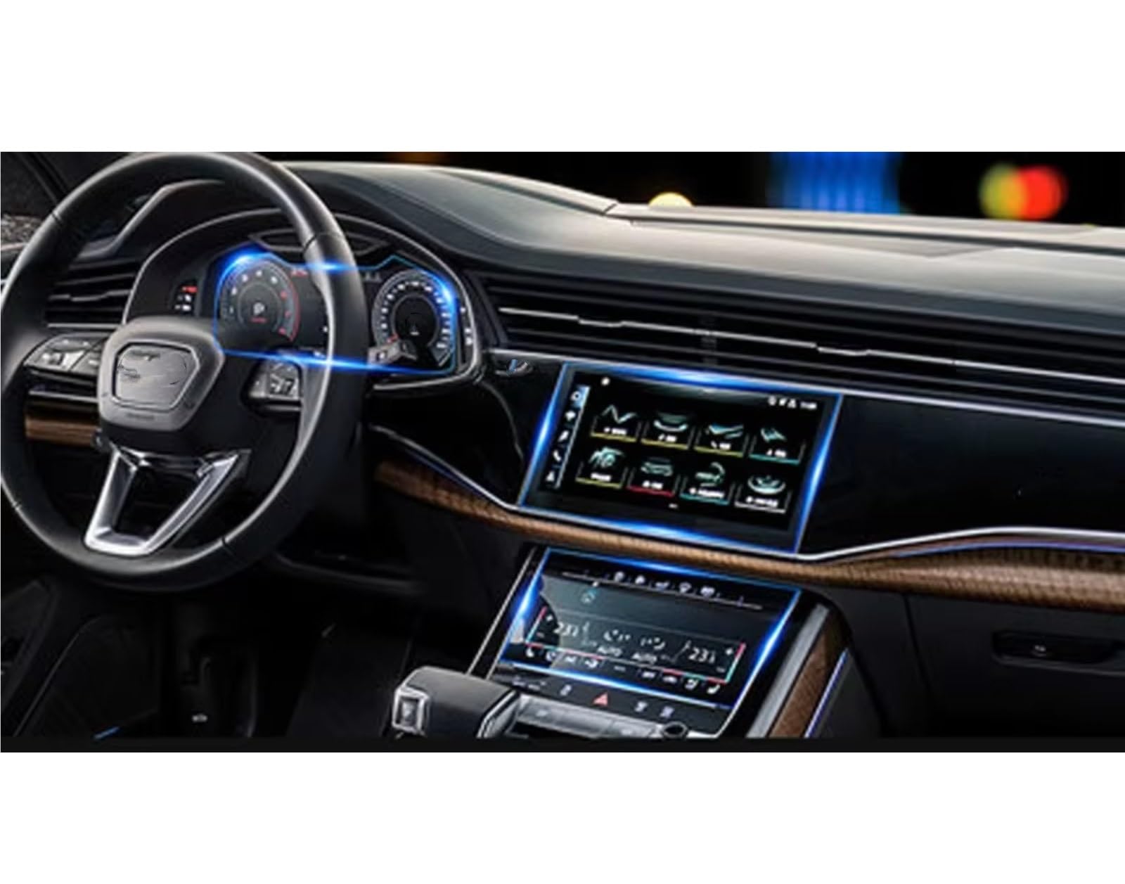 Protection d'écran en Verre trempé pour GPS de Voiture (Tableau de Bord) - Film Protecteur en Acier pour Tableau de Bord - pour Audi A6, C8 et A7 (2018-2020).