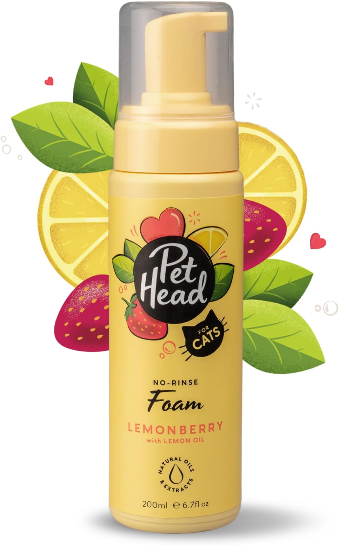 Felin' Good Cat No Rinse Foam | Fruity Scent with Aloe Vera | Dry Cat Shampoo for Smelly Cats | Professional Waterless Grooming | Vegan | Lick-Safe | Gentle Formula for Kittens | 200ml
