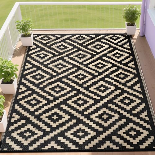 RURALITY Plastic Straw Outdoor Rug 8x10