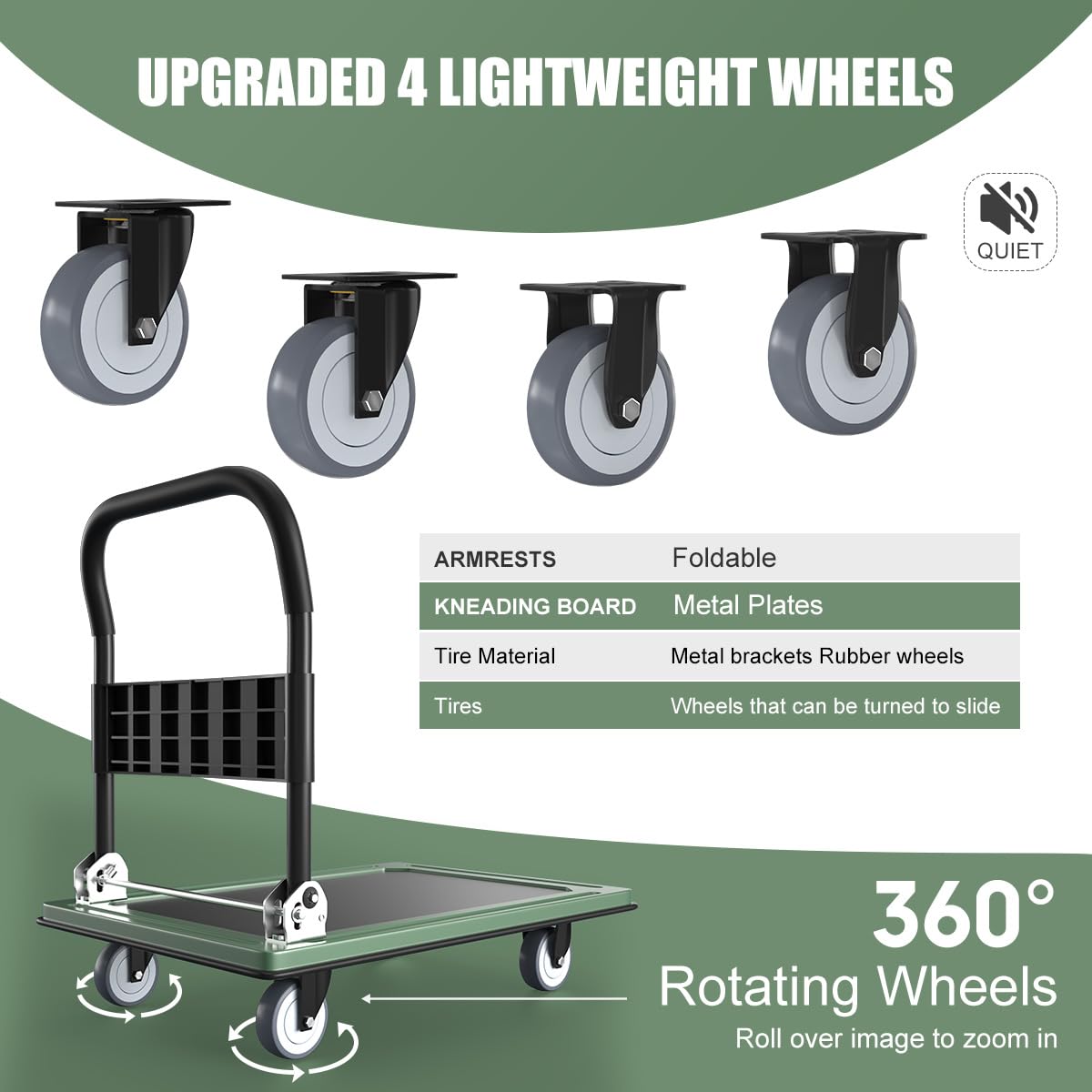 WUD Folding Push Cart - Heavy Duty Dolly -3