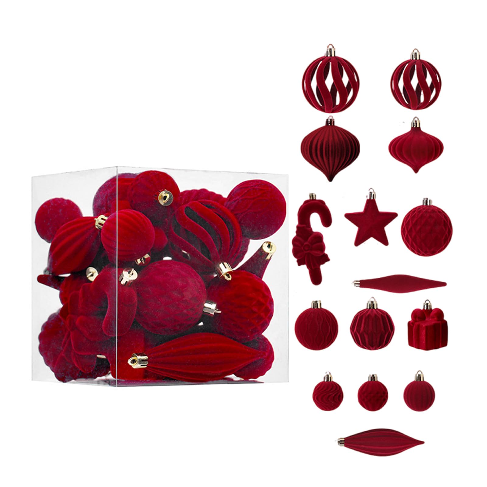 Of 28 Colorful Christmas Tree Ornament Assorted Candy Canes and Ball Hanging Decorations for Holiday Christmas Ornament Set