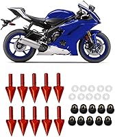 Vista 5 de Akozon Parabrisas Pantalla Viento Spike M5 Tornillos Tuercas Motocicleta Modificación Accesorios (Rojo)