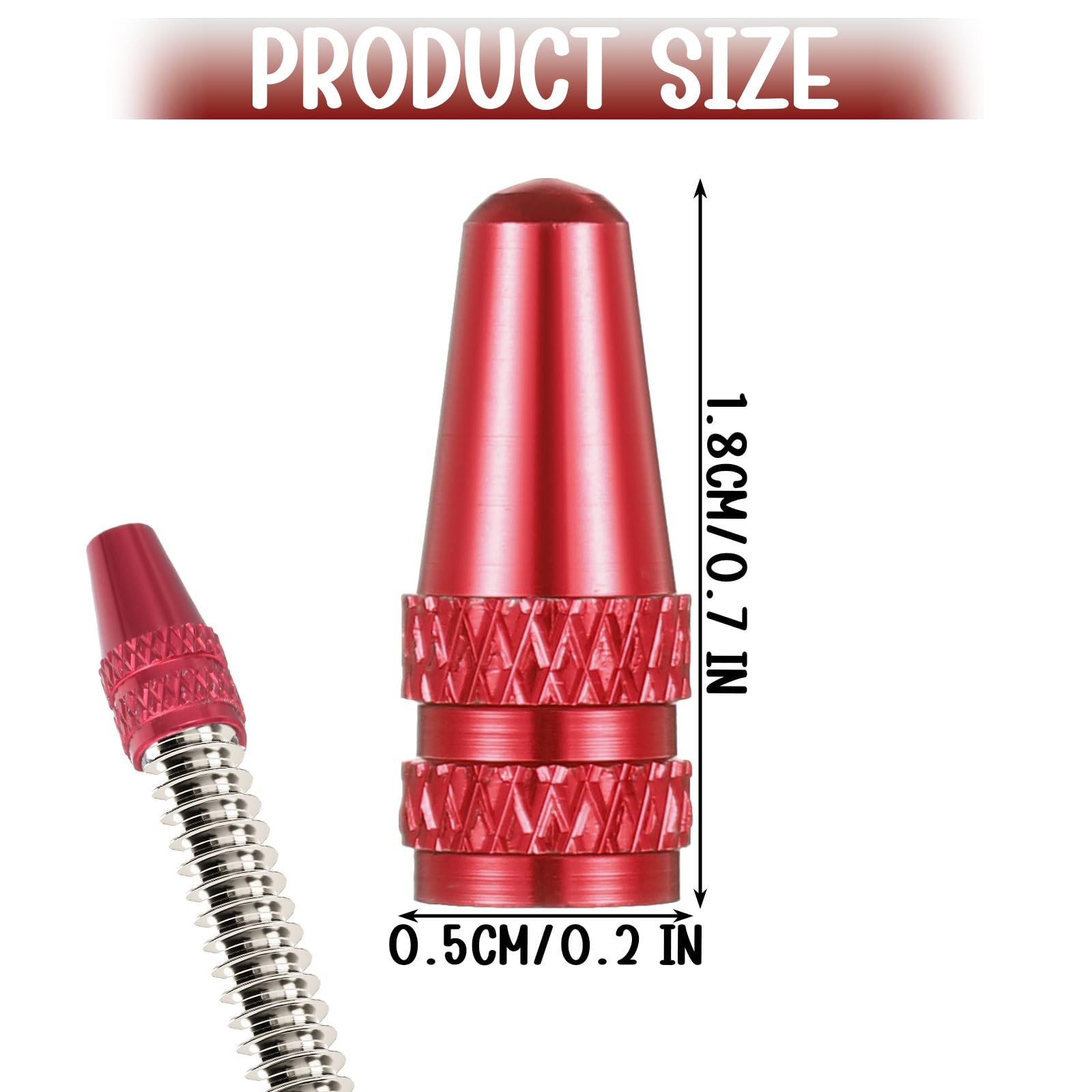 Juicy Nipple Red Presta Valve Caps with Valve Core Removing Function Presta Valve Core Remover Caps Used on Bike Presta/French Valves (4 Pack)