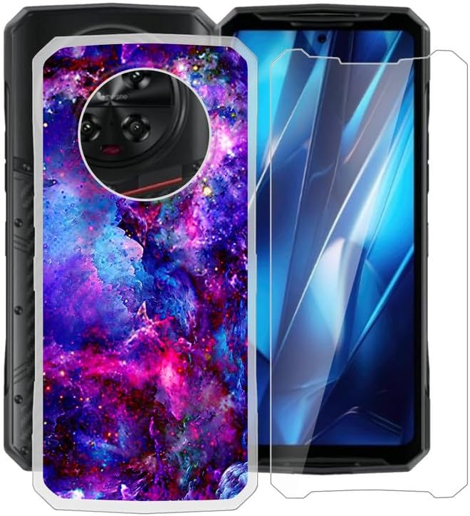 Phone Case + Screen Protector for Doogee DK10 (6.67"), Ultra Thin Shockproof Soft Silicone Clear Cover for Doogee DK10 Case with Tempered Glass - Gorgeous