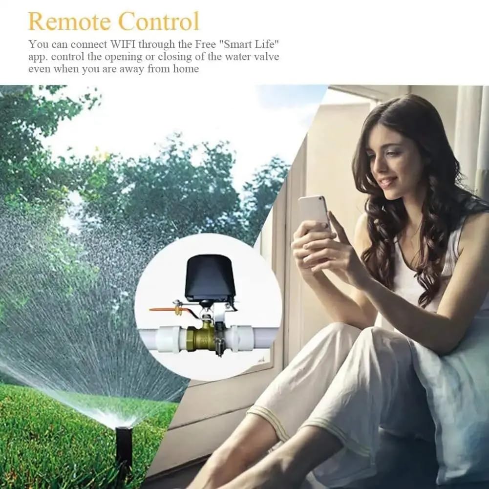 Tuya WiFi Controlador de Válvula Manipuladora Inteligente para Agua Gas Apagado Automático Compatible con Home Enchufe de la UE