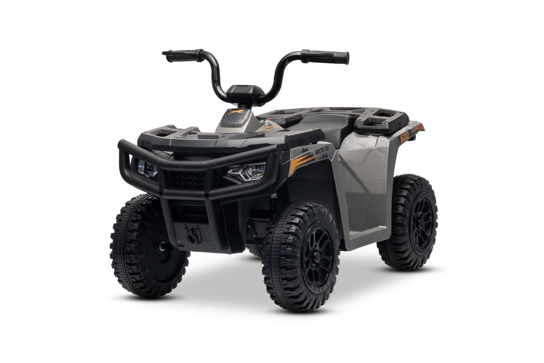 Licencjonowany elektryczny Ride-on Quad Arctic Cat 12 V z napędem na tylne koła, szare oświetlenie LED, akumulator litowy, 2 silniki 25 W