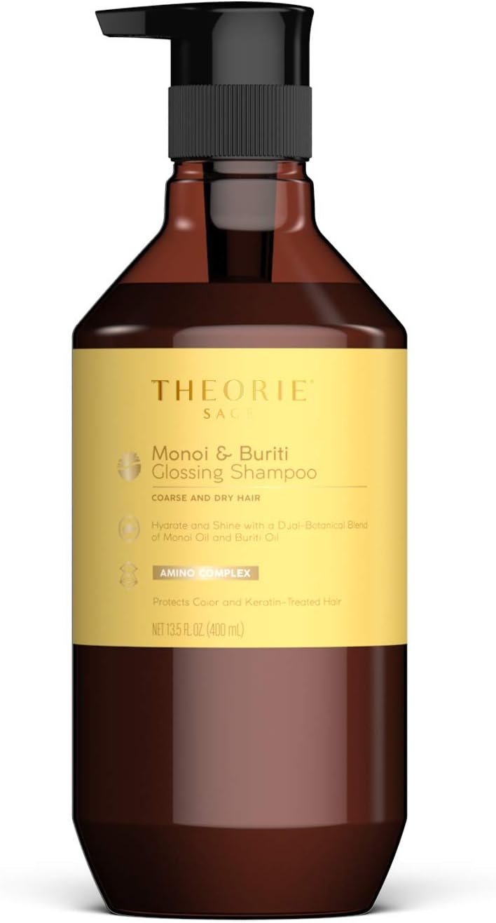 Theorie (13.5 Fl.Oz. / 400 mL) - : Sage - Monoi & Buriti - Glossing Shampoo - Hydrate & Shine - For Coarse & Dry - Protects Colour & Keratin Treated Hair (13.5 Fl.Oz. / 400 mL)