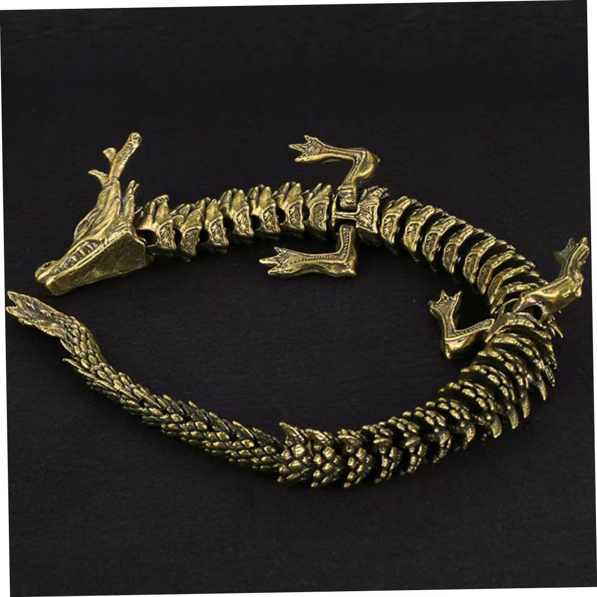IMIKEYA Figura Decorativa de Dragón de Cobre Dorado para Escritorio