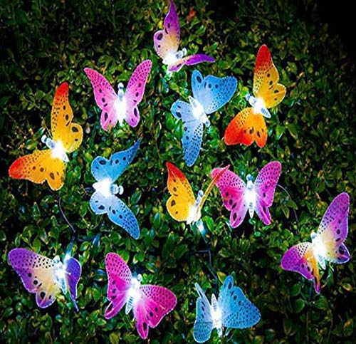 Hpybest Lot de 12 lampes LED en fibre optique pour jardin