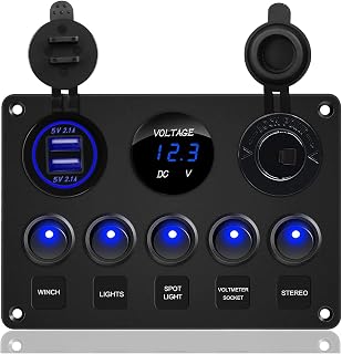5 Gang Rocker Switch Panel