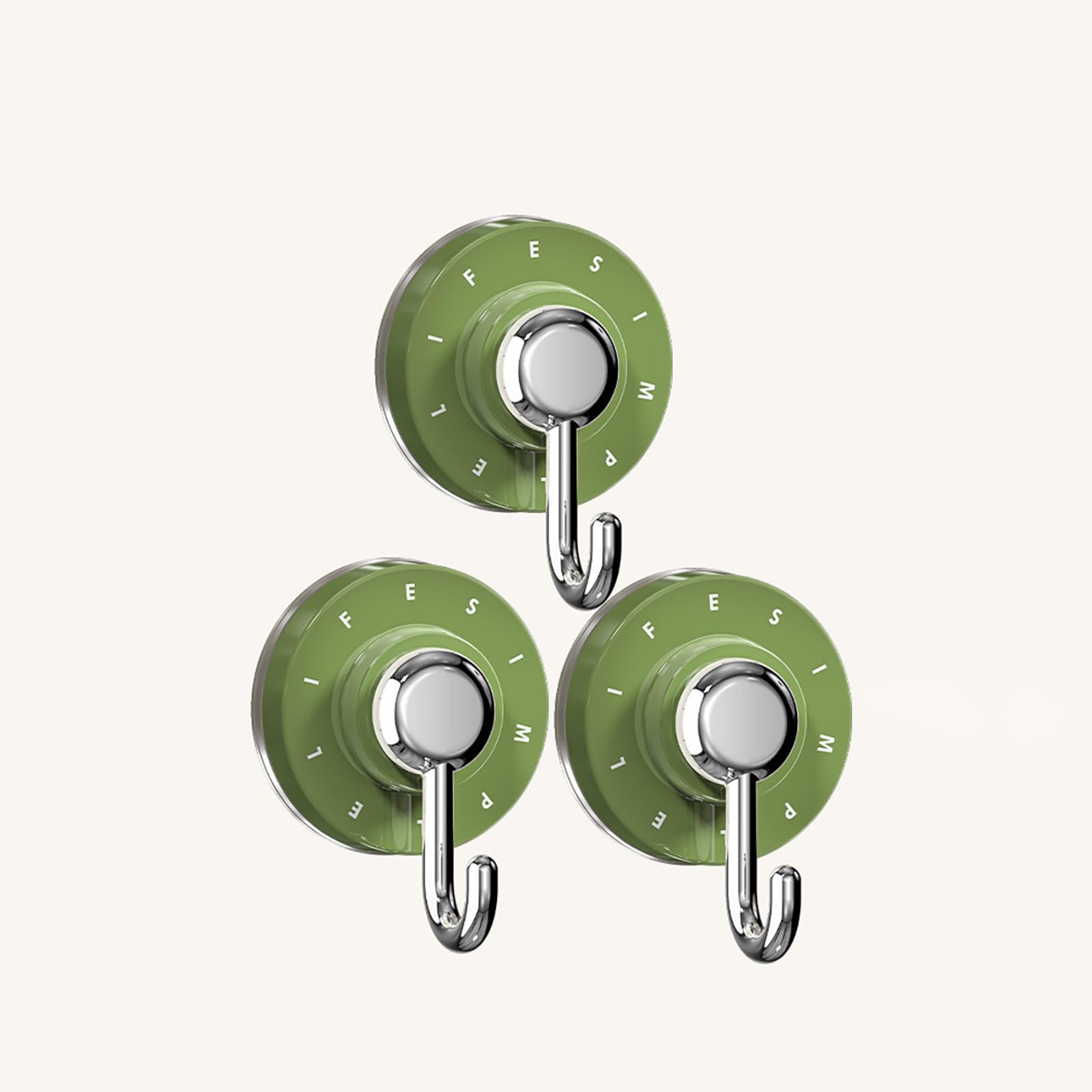 3 Pieces Suction Hooks, 3Kg Heavy Duty Plastic Vacuum Suction Cup, Reusable Vacuum Seamless Sucker Hook, Easy to Install, for Shower Kitchen Window Towel Caps Bags Coats