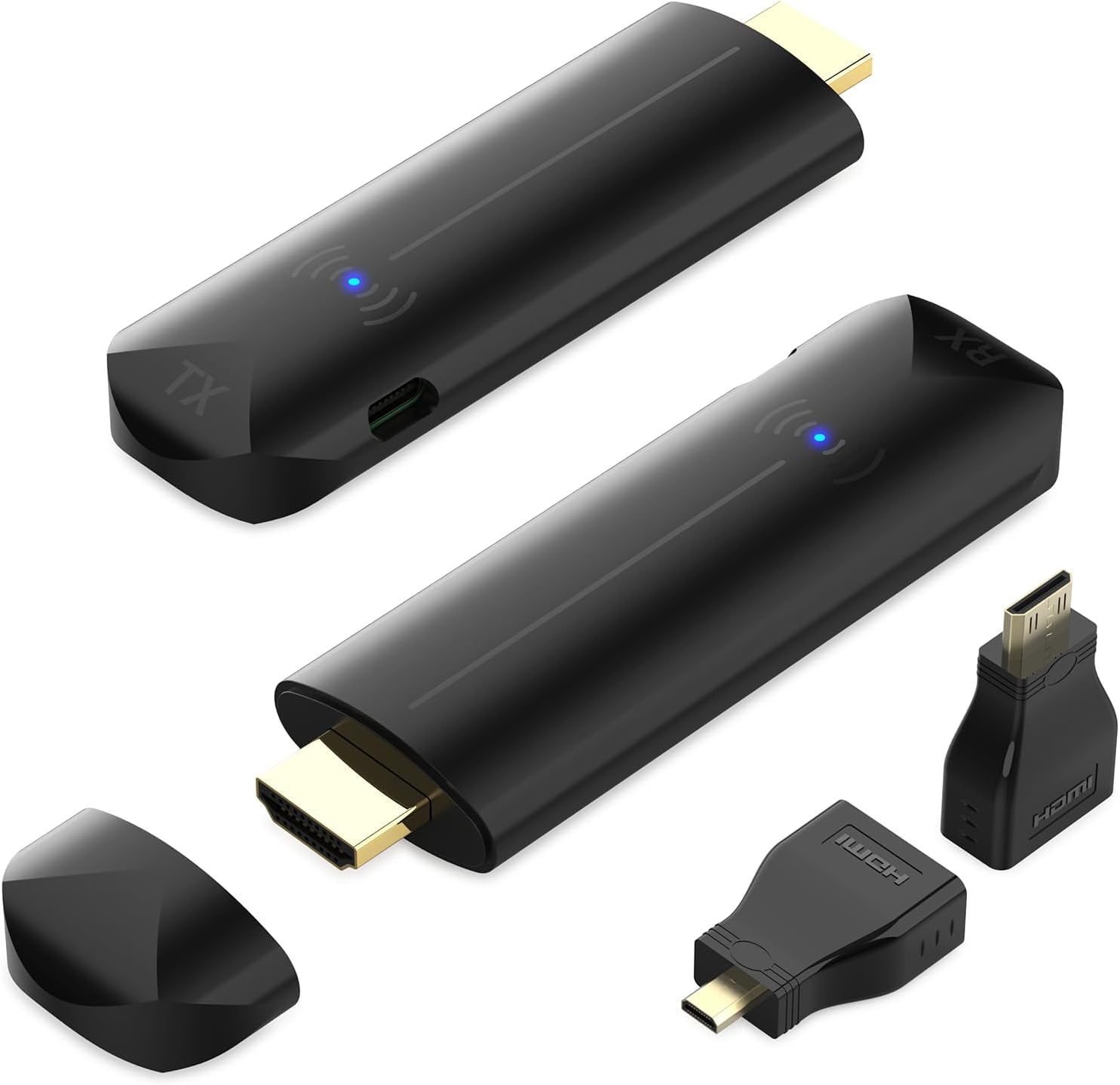 Wireless HDMI Transmitter and Receiver, 328FT/100M,Plug & Play,5G+2.4G,4K Decode 1080P Output,Portable Wireless HDMI Extender Kit for Meeting,Streaming to Monitor from Laptop/TV Box-image-7