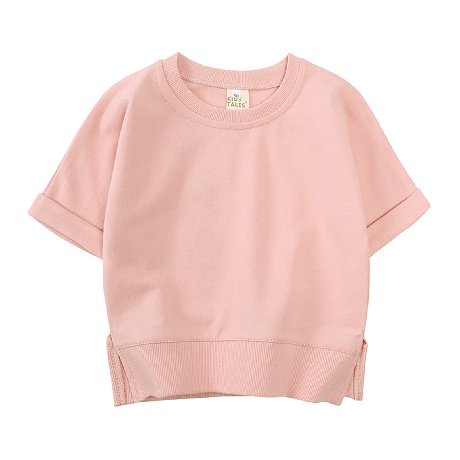de algodón sólido para niños pequeños y niñas, Sudadera de Manga Corta, Camiseta, Tops de Cuello, Conjunto de Pantalones Cortos, Ropa de Primavera y Verano Traje Flash Niño