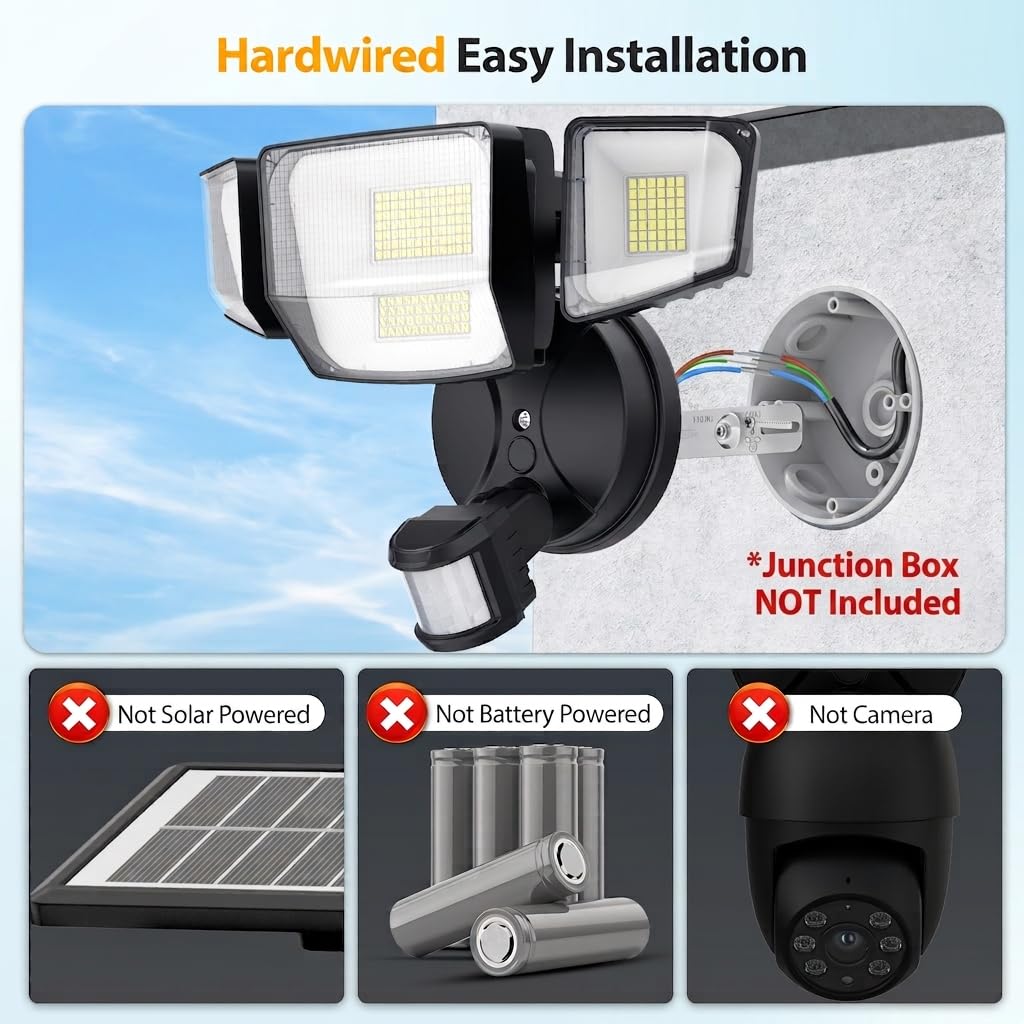 Onforu 64W Projecteur LED extérieur avec détecteur de mouvement
