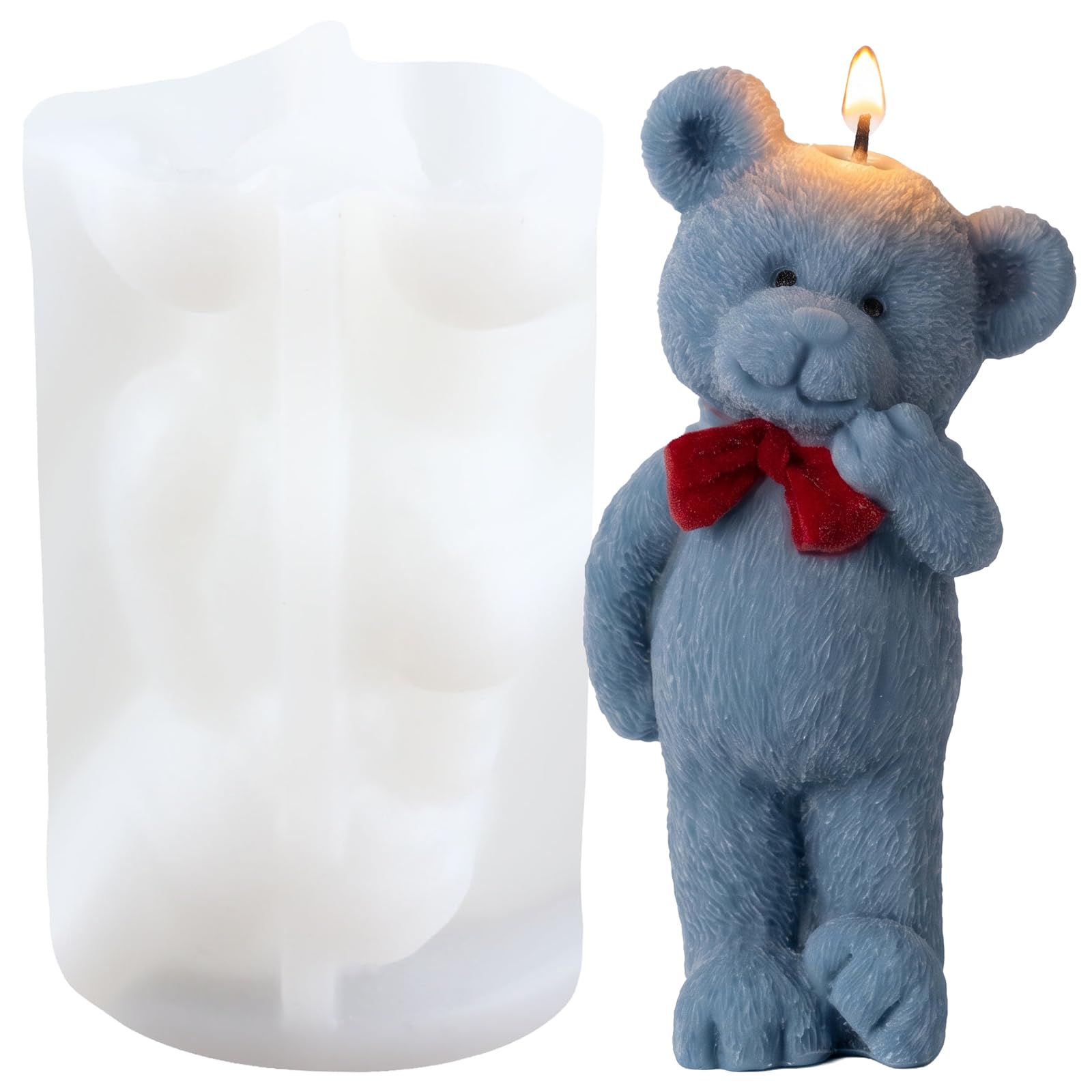 XIAOSHUI 3D Bear Candle Mould Bear Shaped Candle Silicone Moulds