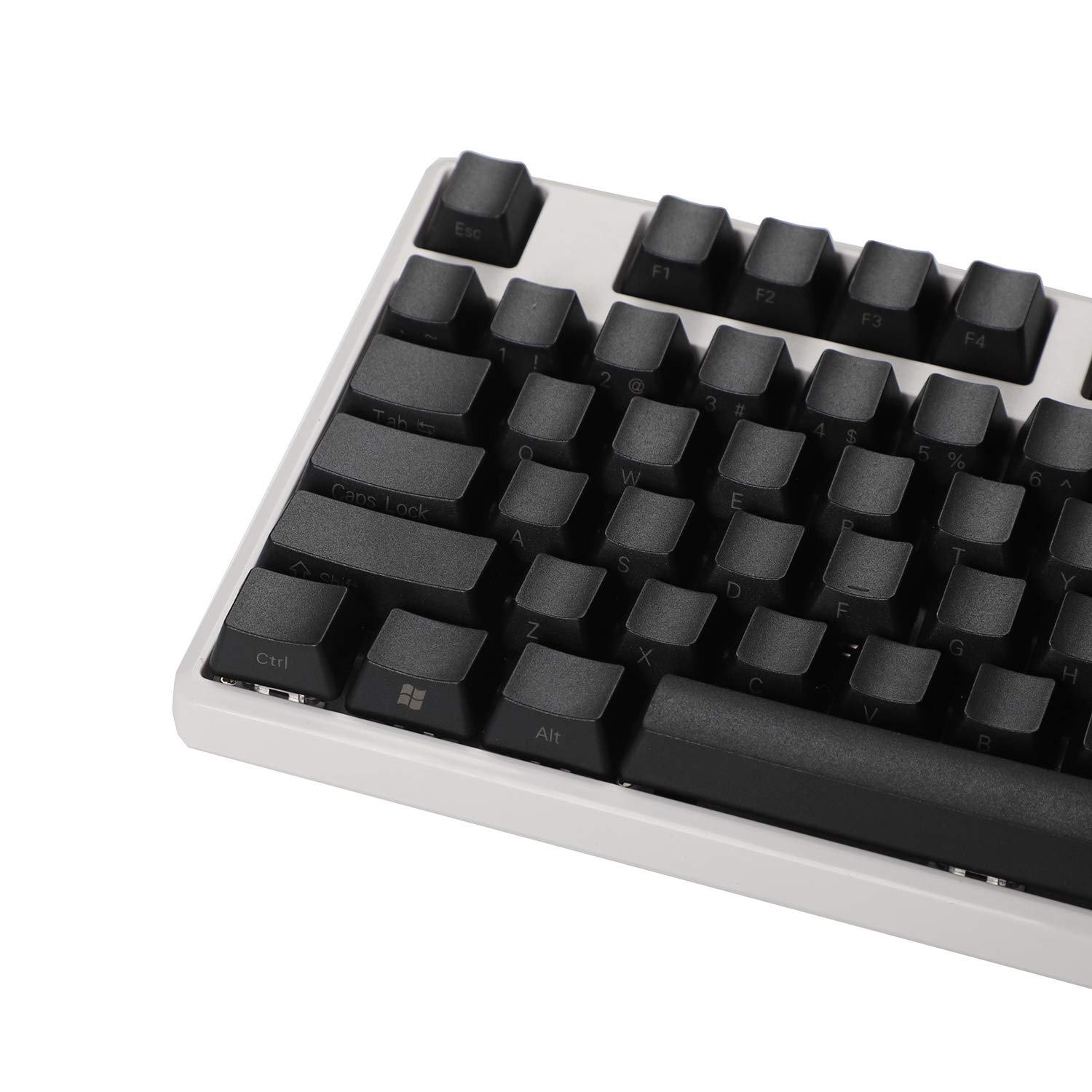 YMDK Copritasti PBT Spessi 1.5mm Profilo OEM Per Tastiera Meccanica MX - Layout 61 ANSI - Stampa Laterale - Solo Keycaps (Nero)