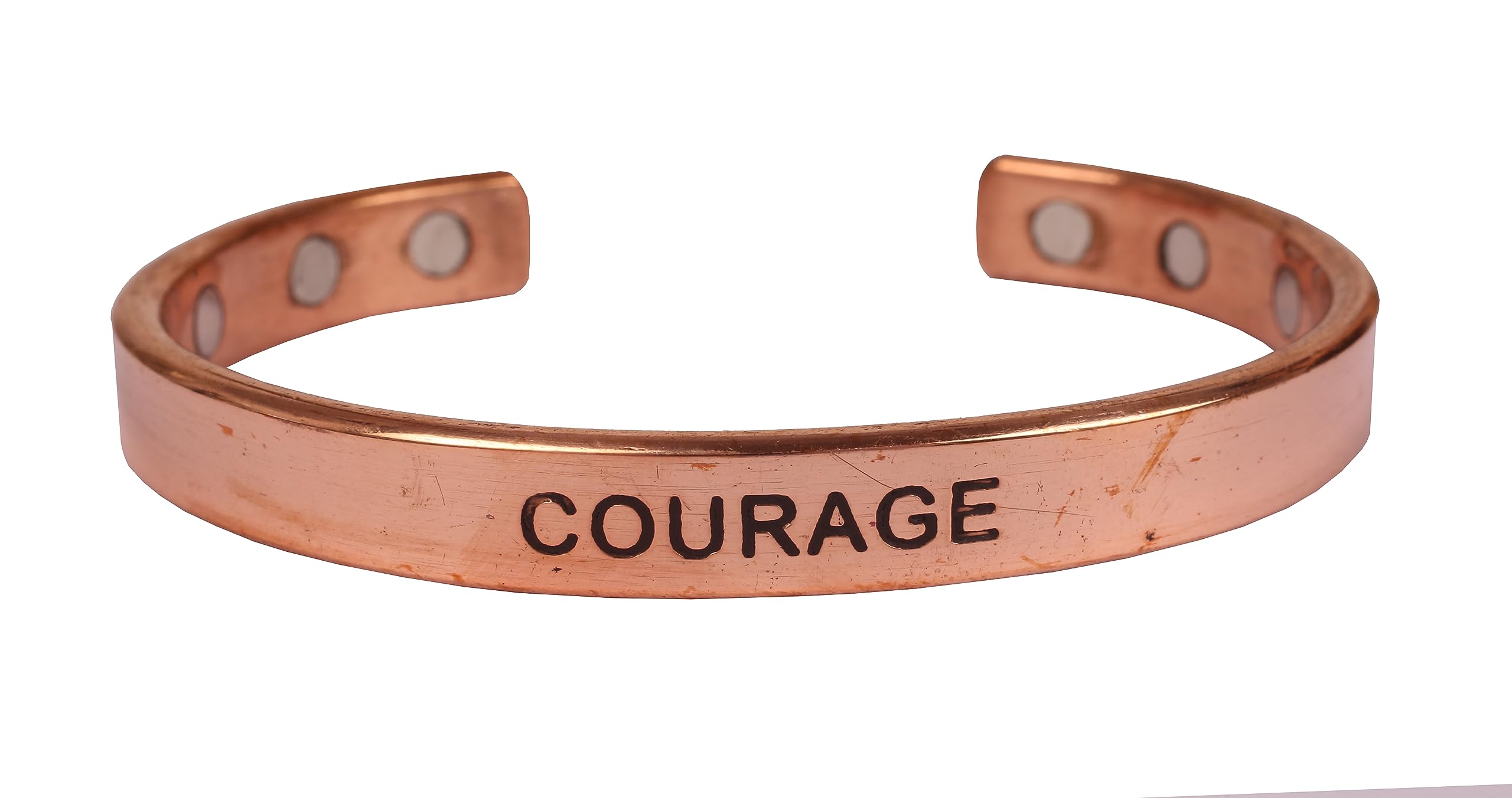 TouchstoneInspirational Copper Engraved Magnetic Bracelets for Teen Girls/Women-Personalized Jewelry Gifts for Best Friend/Mom/Daughter/Sister - Adjustable Bracelet in a Pretty Gift Box Courage