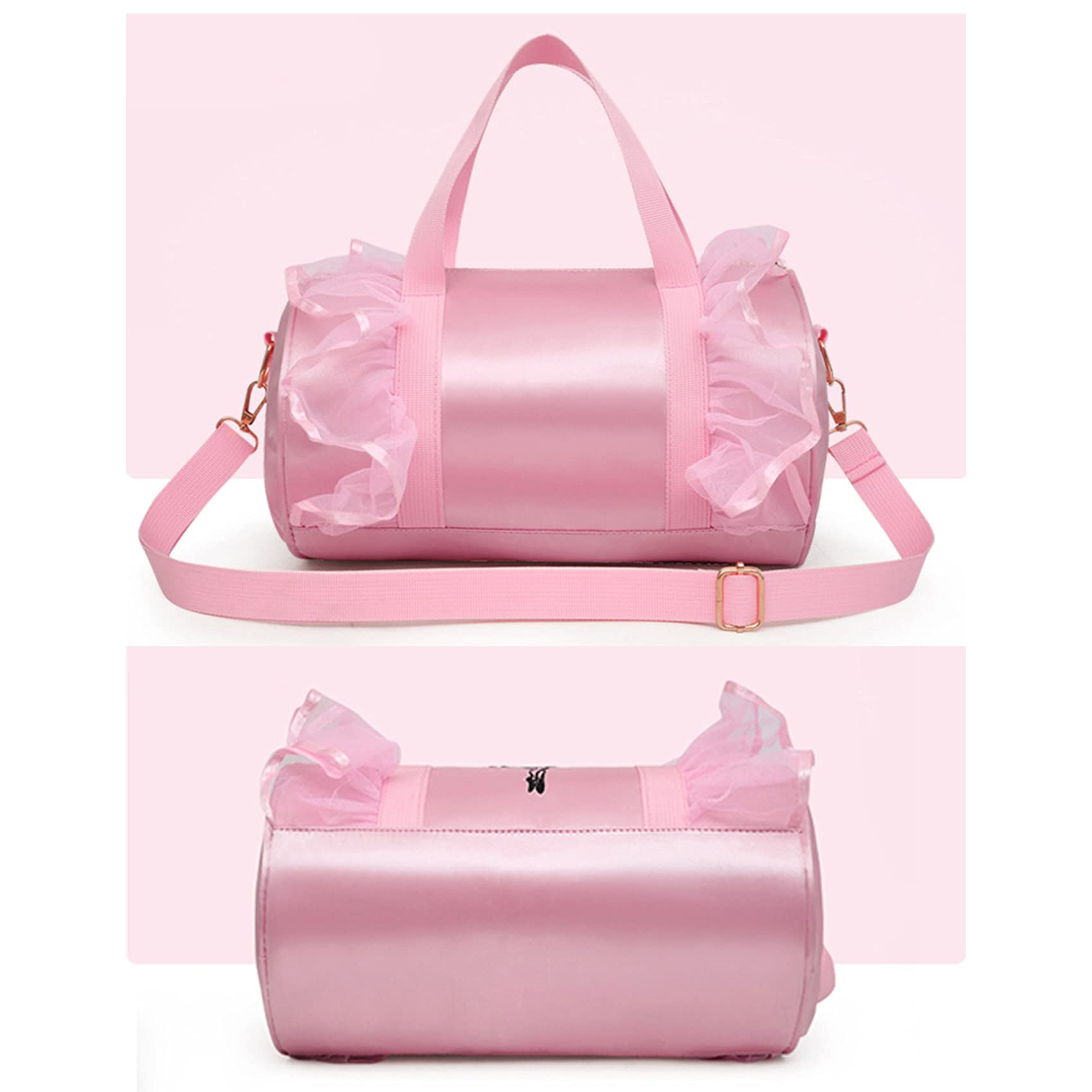Borsa da Danza da Ragazza Rosa Cross Body Danza Bag Stile Principessa per Bambini Ballerina Balletto Borsa Sportiva