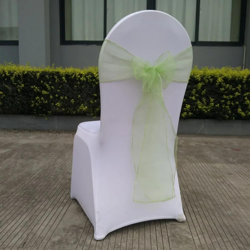 10 Stück 6,69 x 108,26 Zoll Organza-Stuhlschärpen Knotenbänder Stuhlschleifen für Hochzeiten, Partys, Bankette, Veranstaltungen im Landhausstil, grün, 10 Stück