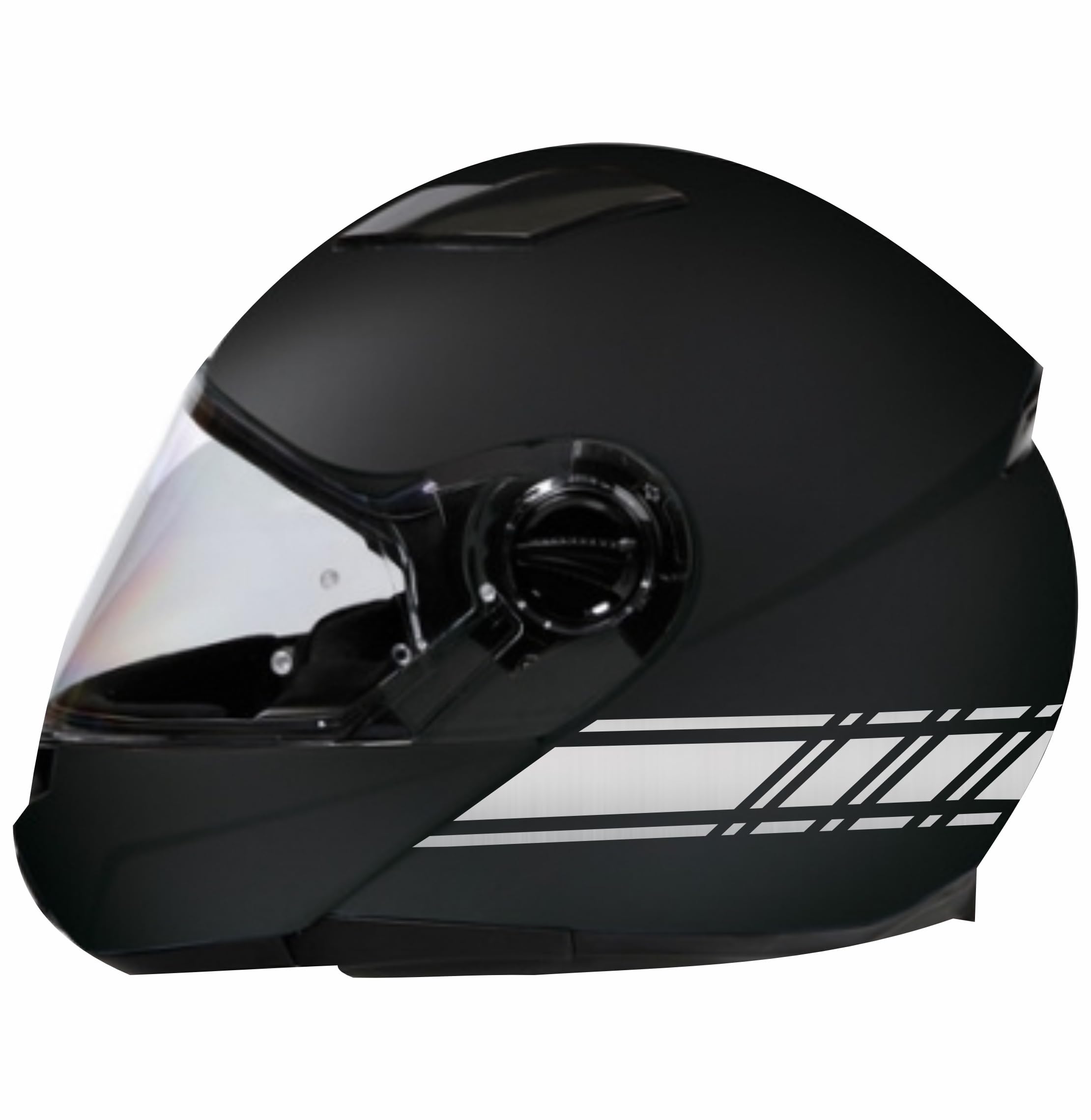 Helm-Aufkleber Streifen-Design – Silbernes Vinyl, Für Alle Helmtypen, Leicht Zu Montieren