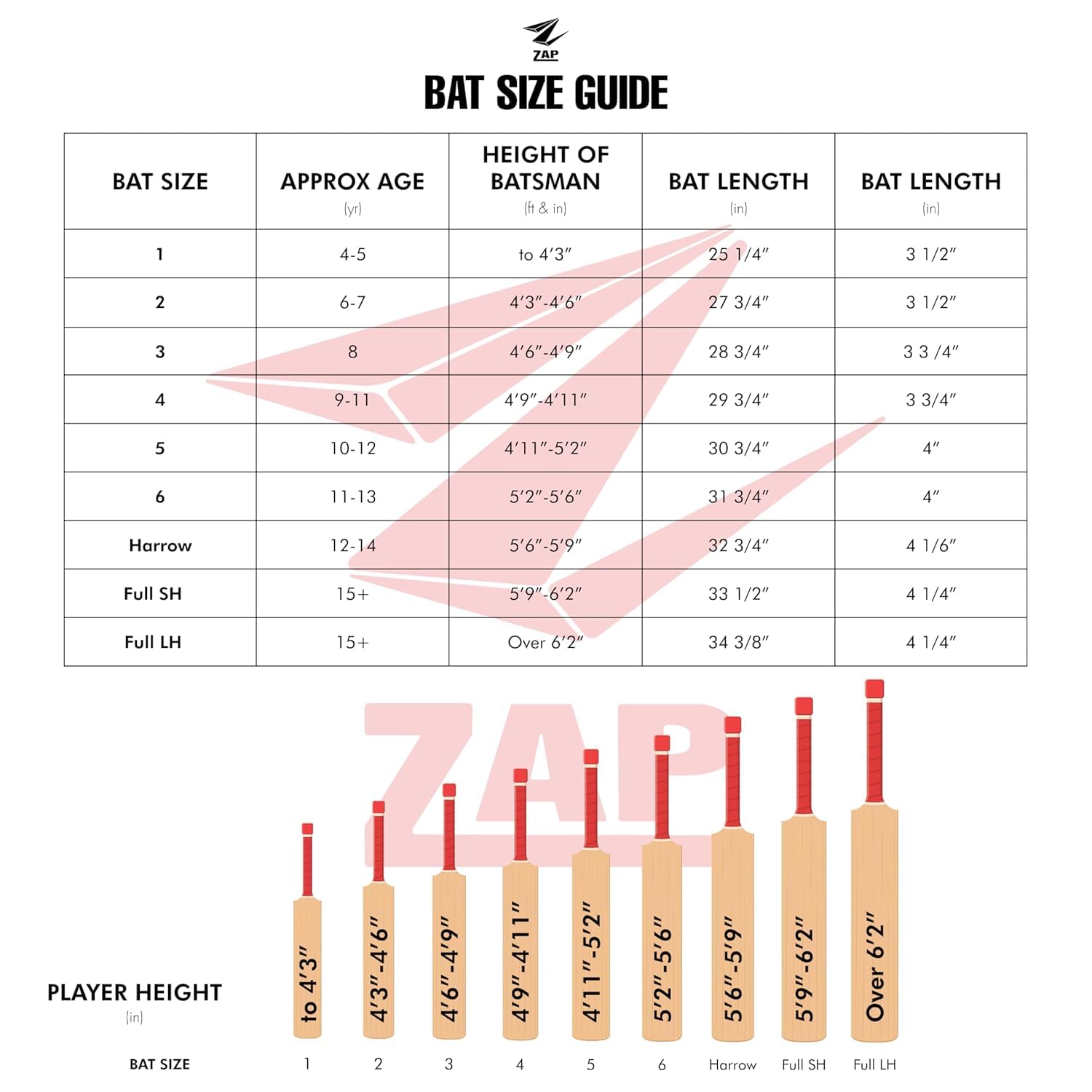 ZAP Pro Kashmir Willow Cricket Leather Bat (Size SH-Full (33.5in)) | Professional Cricket Bat for Leather Ball | Includes Scuff Sheet & Cover | Shock-Absorbing Handle | for 15+ Years