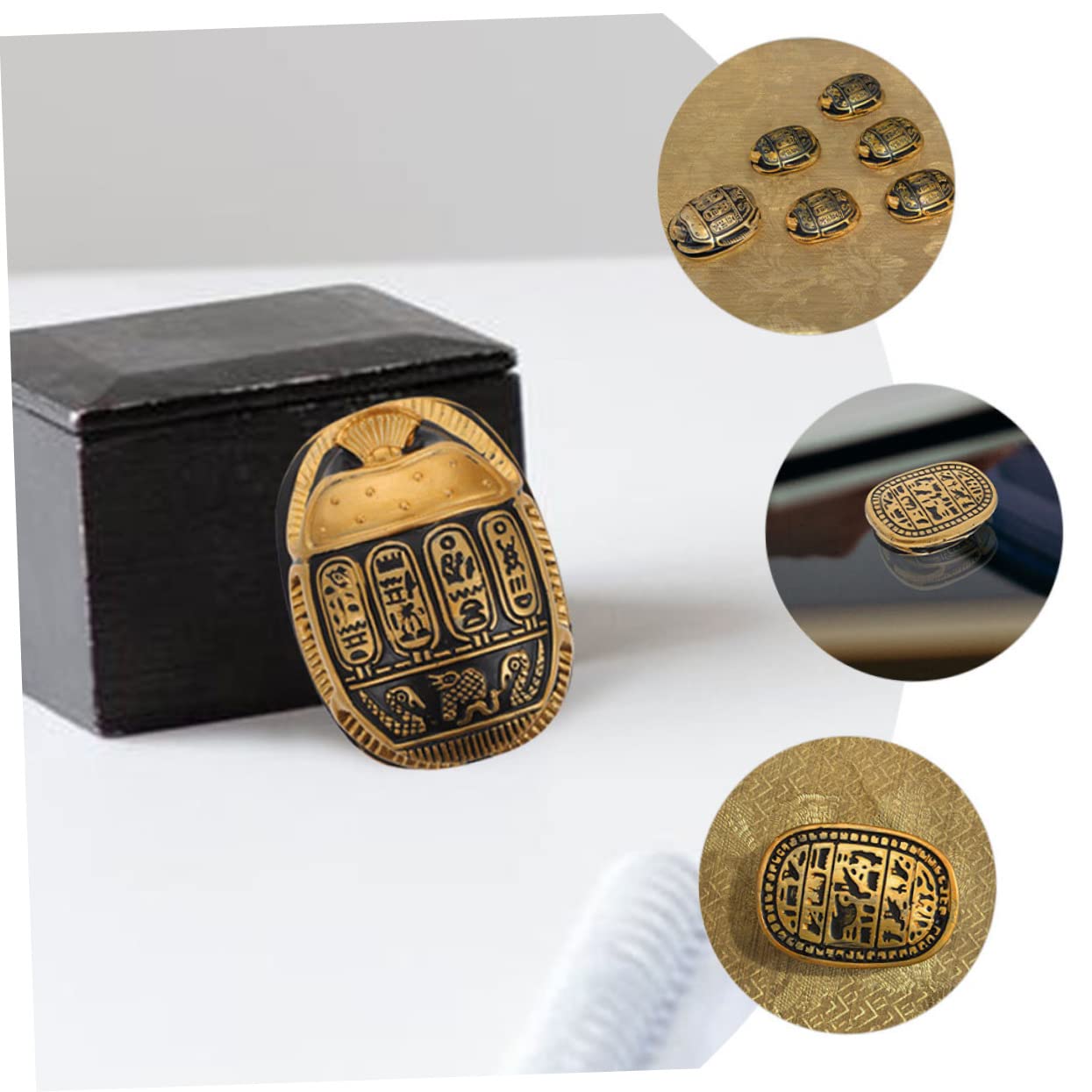 2x Figurine De Pharaon égyptien En Résine Sculpture Pour Décor De Table