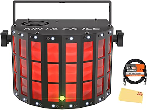 Miniatura 9 de Chauvet DJ Mini Kinta ILS - Paquete de luces LED compactas con cable DMX y paño de pulido de Austin Bazaar