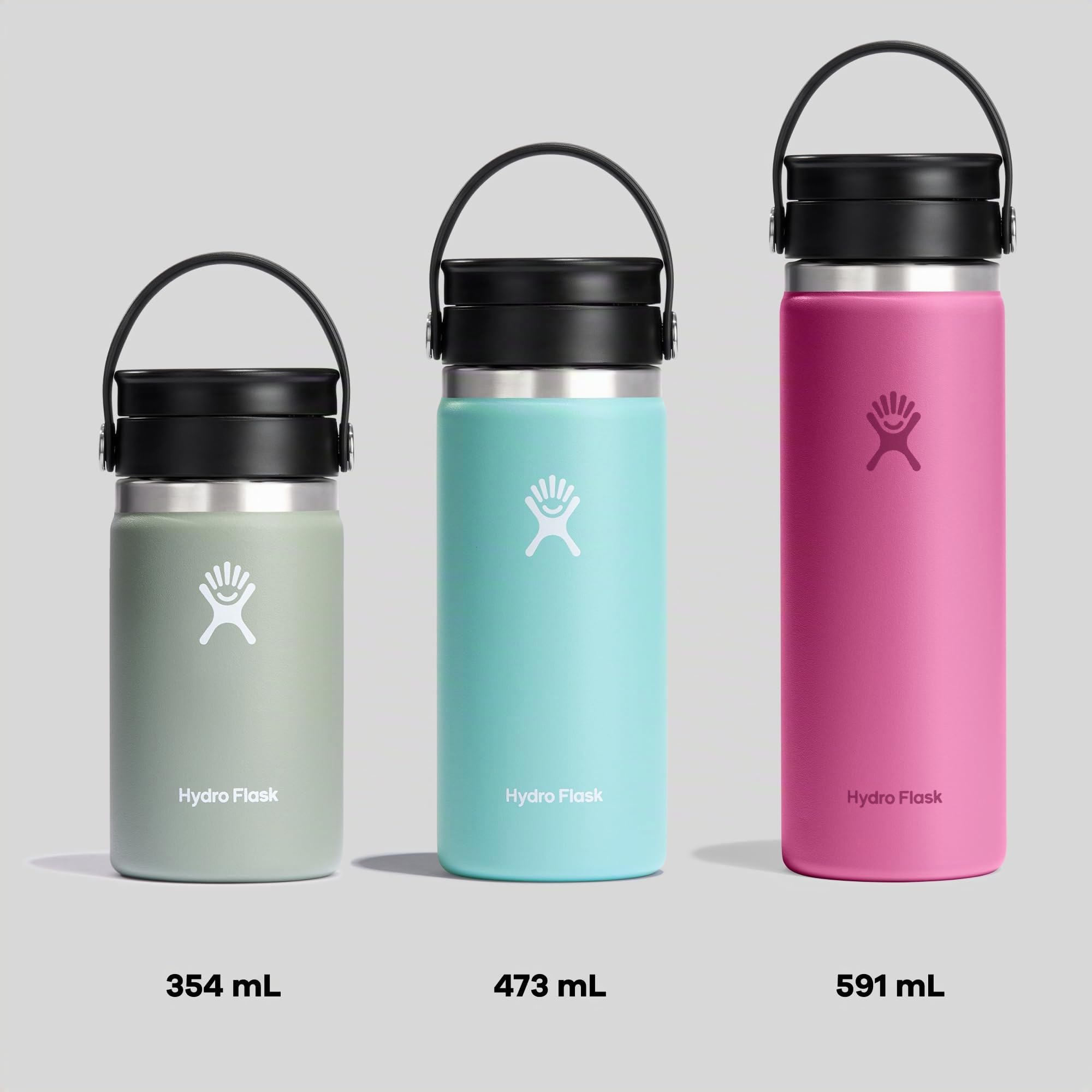Hydro Flask – Wide Flex Sip Lid Coffee 591 ml (20 oz) – Auslaufsicher, isoliert, passend für Becherhalter – Hält Getränke 24 Std. kalt & 12 Std. heiß - Black