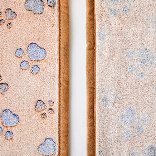 ALLISANDRO Hundedecke Flaushige Decke(100x80cm) Super Softe und Warme Katzendecke Schlafdeck Niedlicher Klauendruck L, Coffee