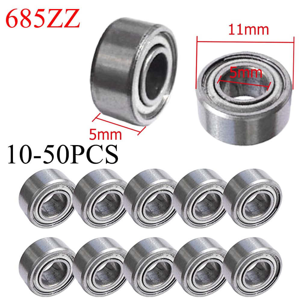 Rodamiento rígido de bolas de acero cromado 50 piezas 685ZZ 625ZZ 688ZZ 626ZZ 623ZZ 608ZZ 6900ZZ 687ZZ Rodamientos de bolas de ranura profunda Rodamientos en miniatura(685ZZ)